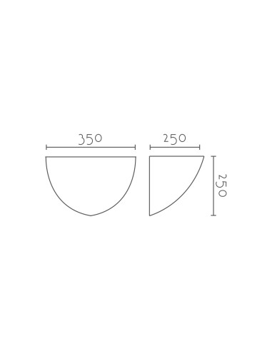 Aplique de pared modelo ESFERA CORNER 350 - 1xE27 en color Blanco para 1xE27 (no incluida)