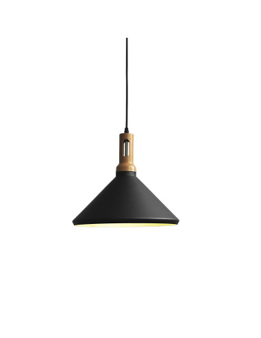 Lámpara colgante modelo MD4629-BK en color Negro, Pintura Imitación Madera para 1xE27 (no incluida)