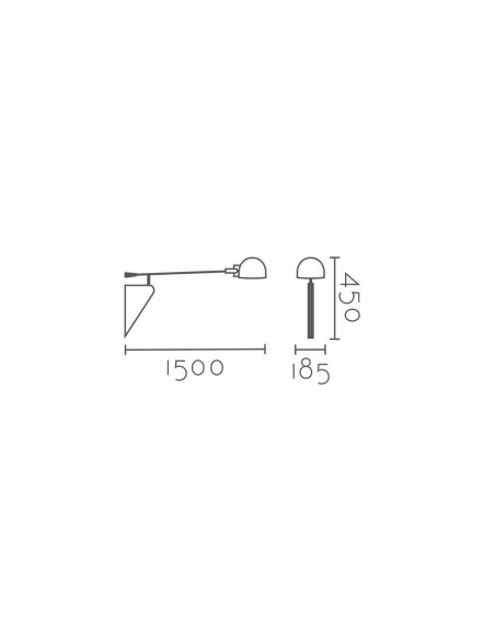 Aplique de pared modelo MB4275-BK en color Negro para 1xE27 (no incluida)