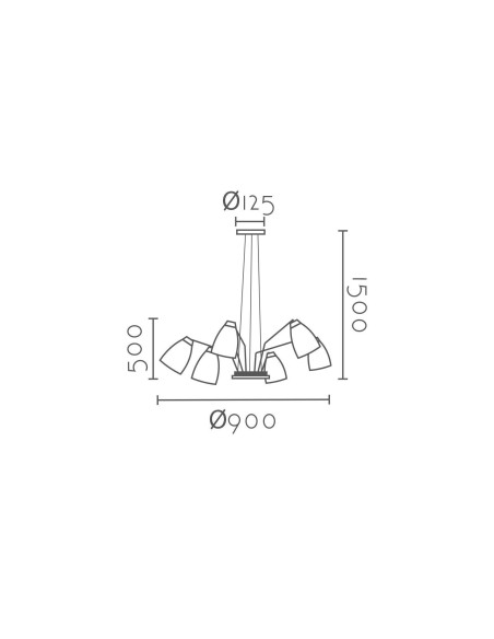 Lámpara colgante modelo MD2227 para 6XE27 (no incluida)