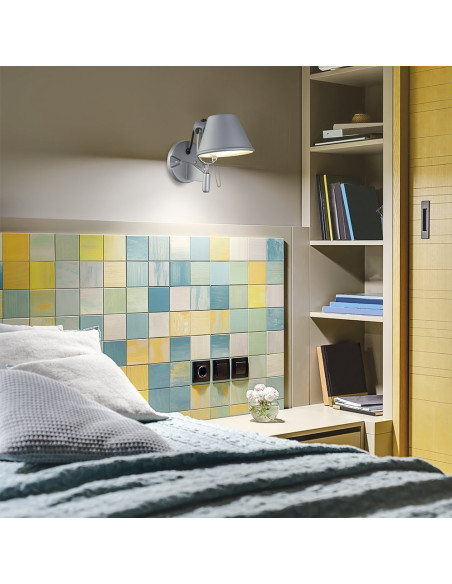 Aplique de pared modelo MB8615-SR en color Cromo Brillo, Gris Plata para 1xE27 (no incluida)