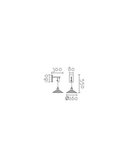 Aplique de pared modelo MB6235A-GD en color Dorado, Negro para 1xE27 (no incluida)