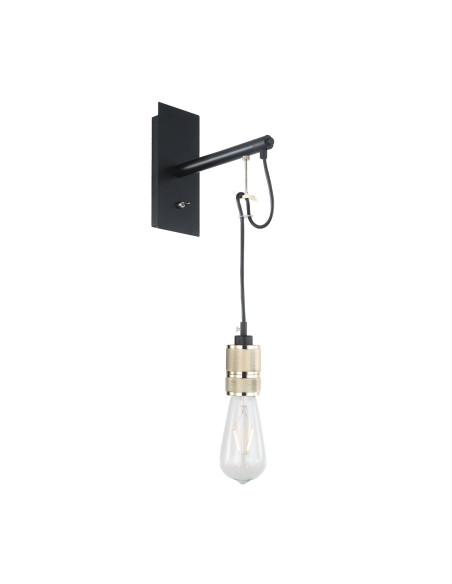 Aplique de pared modelo MB6235-GD en color Dorado, Negro para 1xE27 (no incluida)