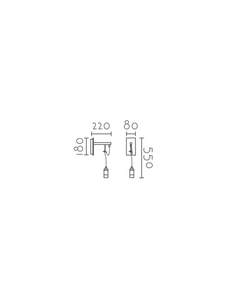 Aplique de pared modelo MB6235-GD en color Dorado, Negro para 1xE27 (no incluida)