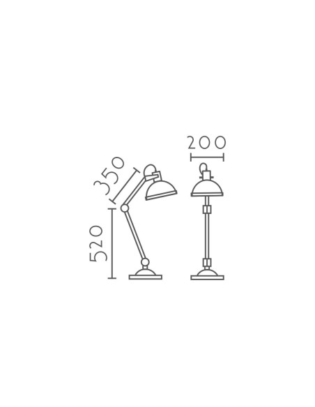 Lámpara de mesa modelo MT9139-RT en color Gris Rustico para 1xE27 (no incluida)