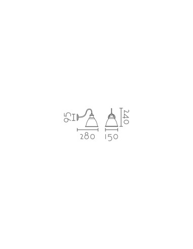 Aplique de pared modelo MB6180-BK en color Negro para 1xE27 (no incluida)
