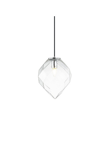 Lámpara colgante modelo MD4049-CL en color Cromo Brillo, Transparente para 1xE27 (no incluida)