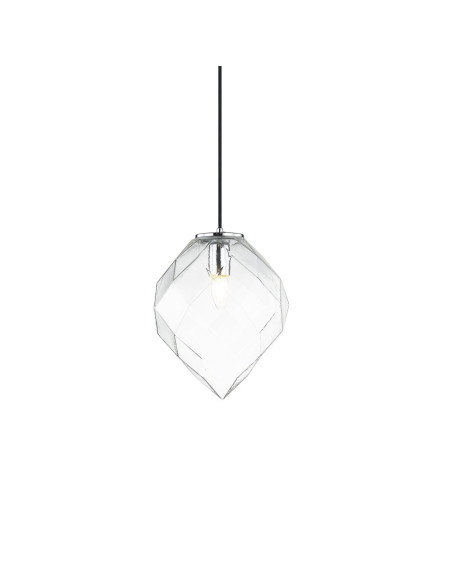 Lámpara colgante modelo MD4049-CL en color Cromo Brillo, Transparente para 1xE27 (no incluida)