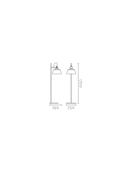 Lámpara de pie modelo ML8021A-1TGD en color Dorado para 1xE27 (no incluida)