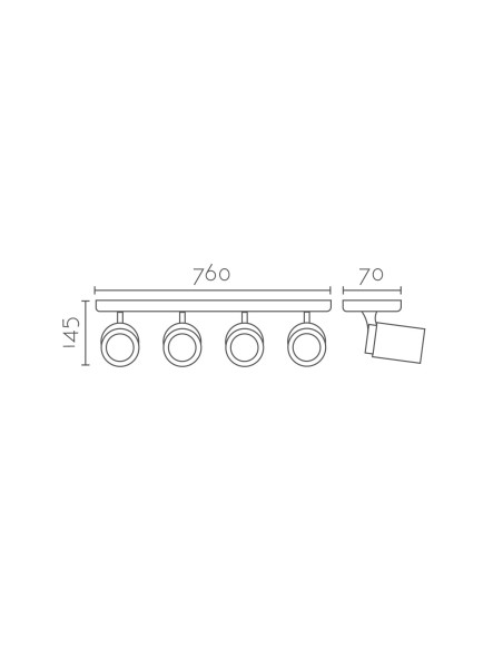 Aplique de pared modelo MX3014-WH en color Blanco, Gris Antracita para 4xGU10 (no incluida)