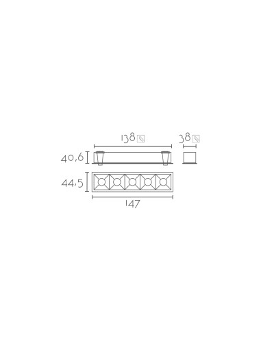 Aplique de pared modelo CUBIC5 - TRIAC REGULABLE en color Blanco