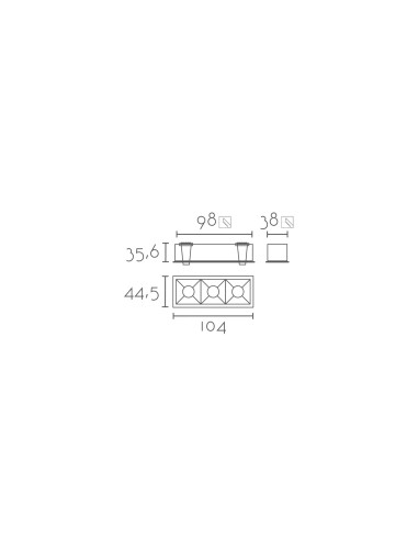 Aplique de pared modelo CUBIC3 - ON/OFF en color Blanco
