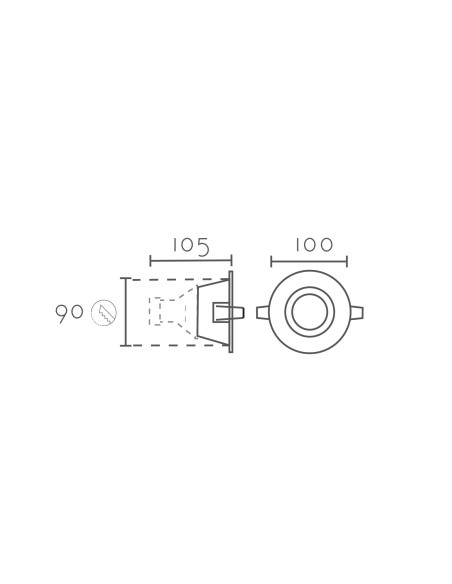 Empotrable modelo ARO RCC08 para 1xGU10 (no incluida)