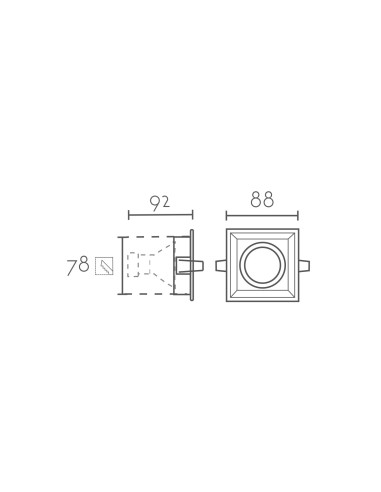 Empotrable modelo ARO RCC01 para 1xGU10 (no incluida)
