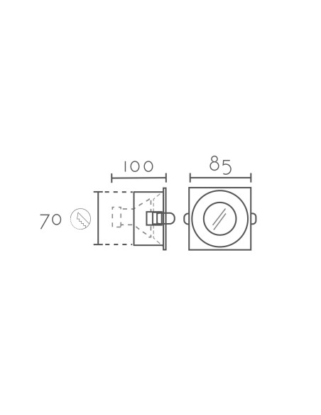 Empotrable modelo ARO SH121-WH en color Blanco para 1xGU10 (no incluida)