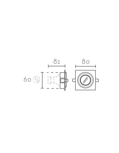 Empotrable modelo ARO QS0.221 en color Aluminio para 1xGU10 (no incluida)