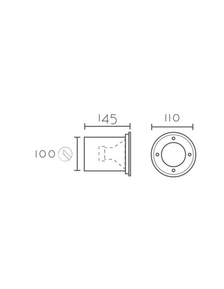 Empotrable modelo EMP6181-INOX en color Niquel para 1xGU10 (no incluida)