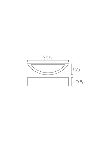 Aplique de pared modelo LARA 355 en color Blanco para 1xE27 (no incluida)