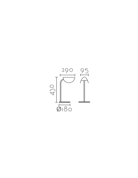 Lámpara de mesa modelo MT2142-BK en color Negro para 1XG9 (no incluida)