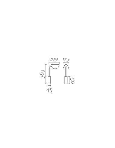 Aplique de pared modelo MB2143-BK en color Negro para 1XG9 (no incluida)