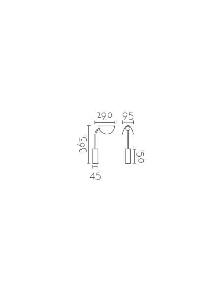 Aplique de pared modelo MB2143-BK en color Negro para 1XG9 (no incluida)