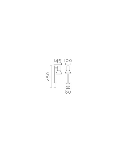 Aplique de pared modelo MB1451-BK en color Negro para 1xGU10 (no incluida)