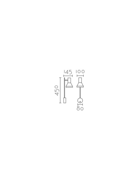 Aplique de pared modelo MB1451-BK en color Negro para 1xGU10 (no incluida)