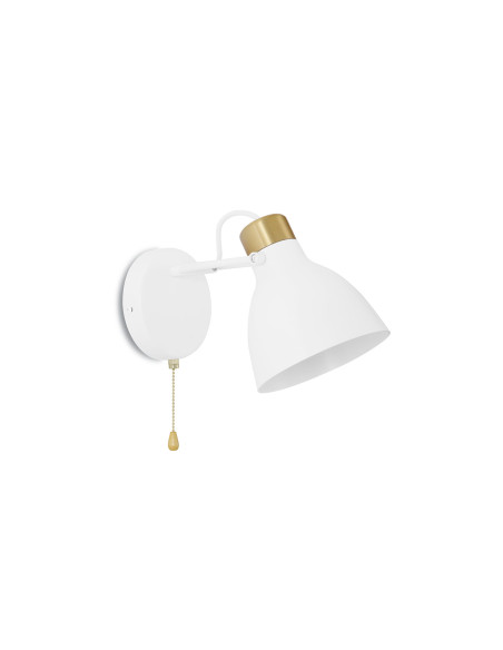 Aplique de pared modelo MB6129-WHG en color Blanco, Dorado para 1xE27 (no incluida)