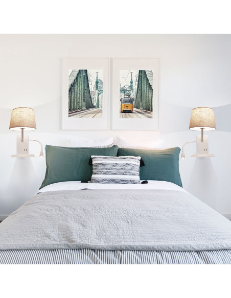 Aplique de pared modelo MB2245-IZQ en color Blanco para 1xE27 (no incluida)