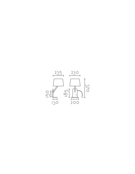 Aplique de pared modelo MB2245-IZQ en color Blanco para 1xE27 (no incluida)