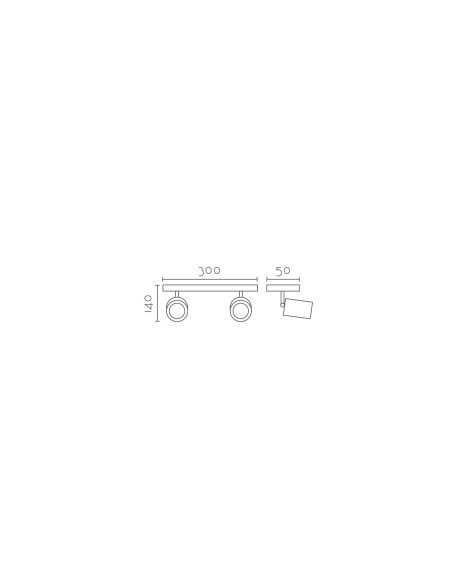 Aplique de pared modelo MX5012 para 2xGU10 (no incluida)
