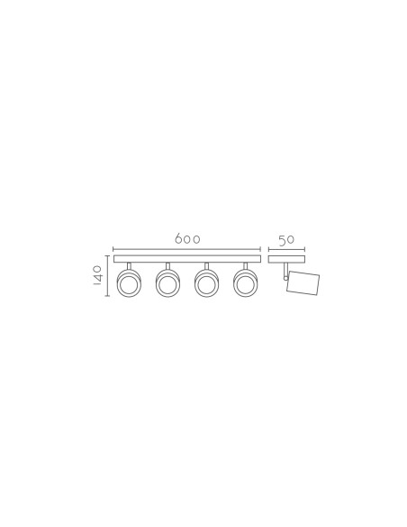 Aplique de pared modelo MX5014 para 4xGU10 (no incluida)