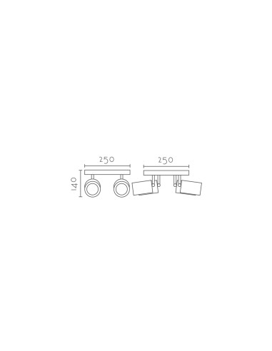 Aplique de pared modelo MX5015 para 5xGU10 (no incluida)
