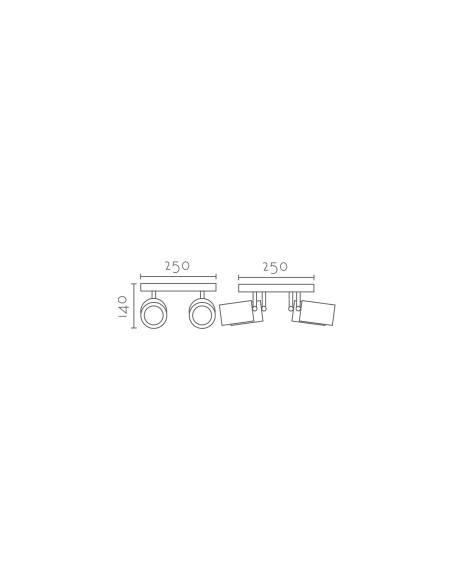 Aplique de pared modelo MX5015 para 5xGU10 (no incluida)