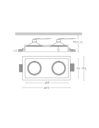 Empotrable modelo SAMOA en color Blanco para 2xGU10 (no incluida)