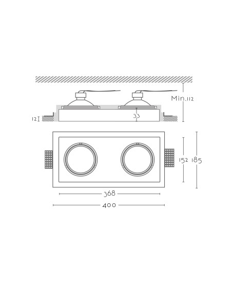 Empotrable modelo SAMOA en color Blanco para 2xGU10 (no incluida)