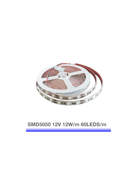 Tira LED SMD5050 12V 12W/m, 60 LEDs/m, 5m