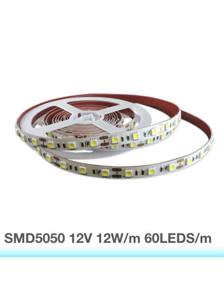 Tira LED SMD5050, 12V 12W/M, 60 LEDs/M, 5m