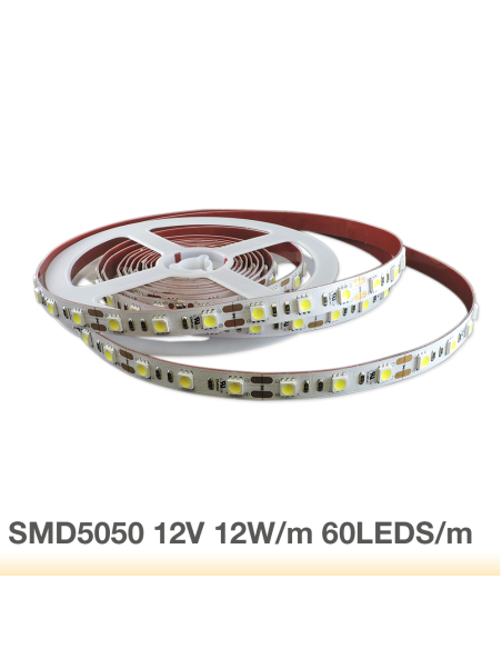 Tira LED SMD5050 12V 12W/m, 60 LEDs/m, 5m