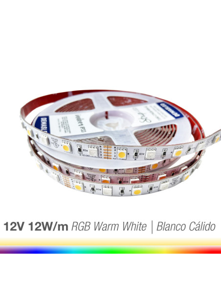 Tira LED SMD5050 12V 12W/m, 60 LEDs/m, 5m