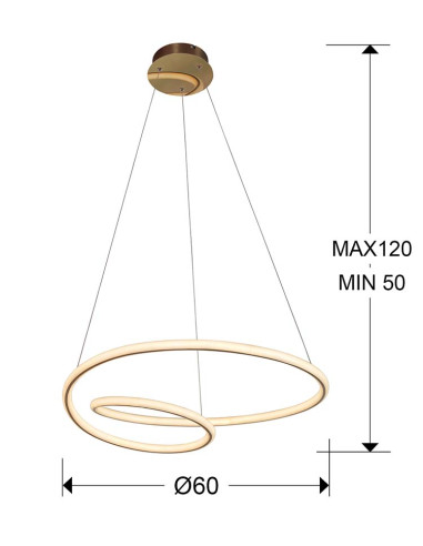 LÁMPARA TUBE ORO