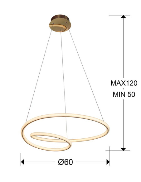 LÁMPARA TUBE ORO