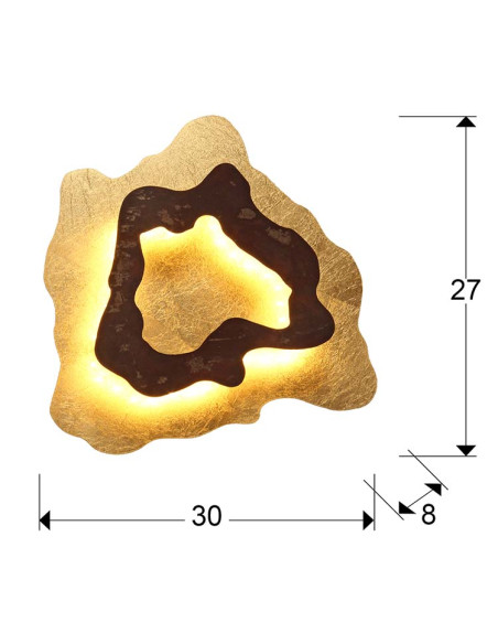 APLIQUE HALO OXIDO Y PAN DE ORO