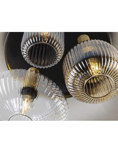 NORMA PLAFÓN 3 LUCES NEGRO LATON