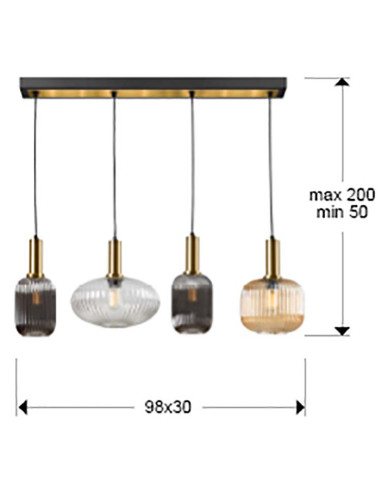 NORMA LÁMPARA 4 LUCES LINEA
