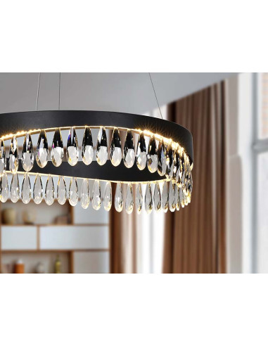SELENE LÁMPARA Ø60 NEGRO CRISTAL