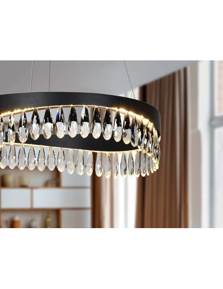 SELENE LÁMPARA Ø60 NEGRO CRISTAL