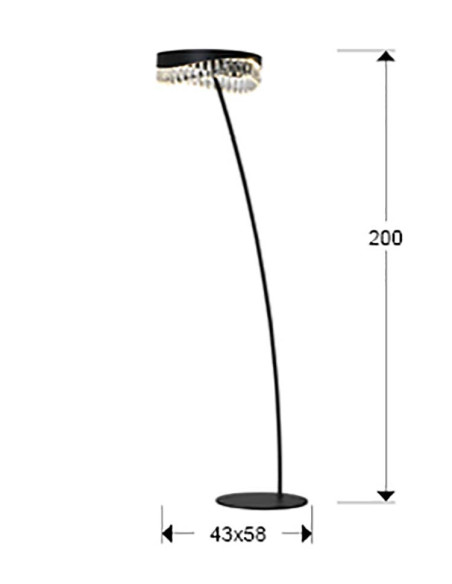 SELENE PIE SALÓN NEGRO CRISTAL