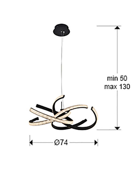 LÁMPARA RING II NEGRO 70Ø