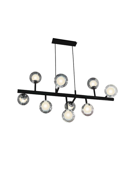 LÁMPARA 9 LUCES ALTAIS NEGRO Y CROMO